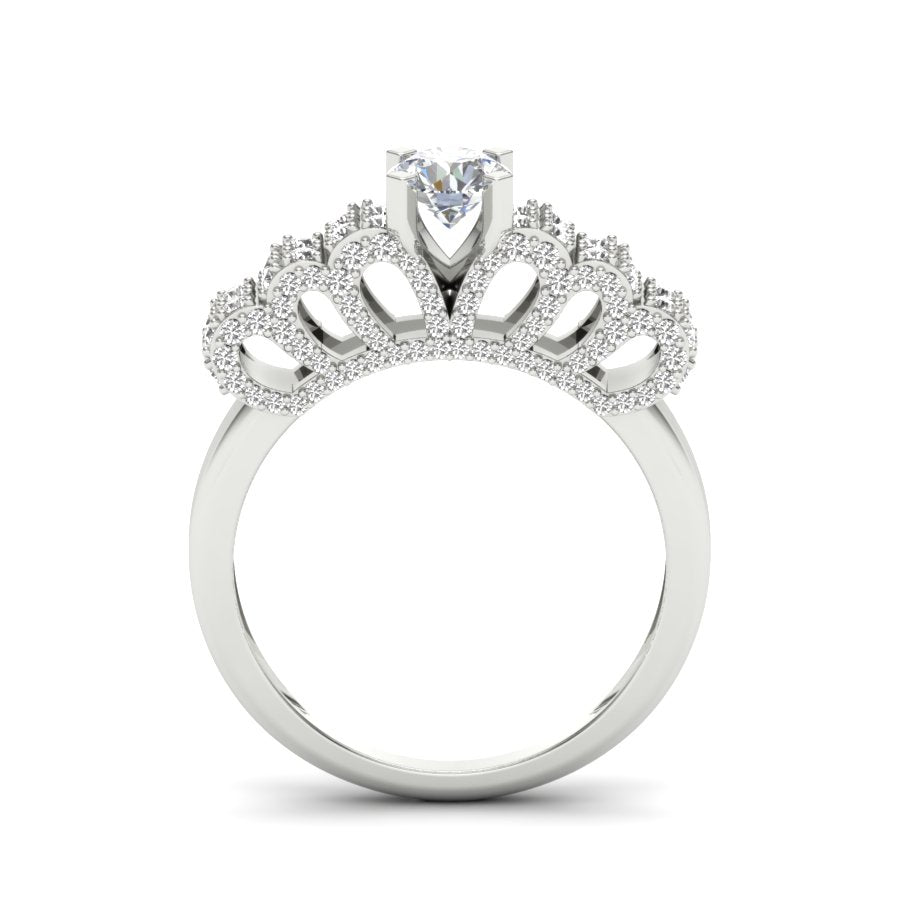 1.03 TW Unique wedding engagement ring Round Cut Lab Grown Diamond Ring Square Prong setting With Multi Tone Gold Ring PR421