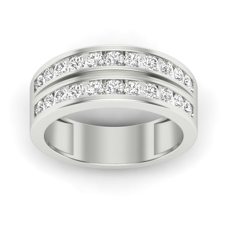 Two layers Men's Diamond Band 1.28 TW Unique Design Band With Round Cut Lab Grown Diamond Band Channel Setting Band Men's Wedding Band Engagement Band PR450