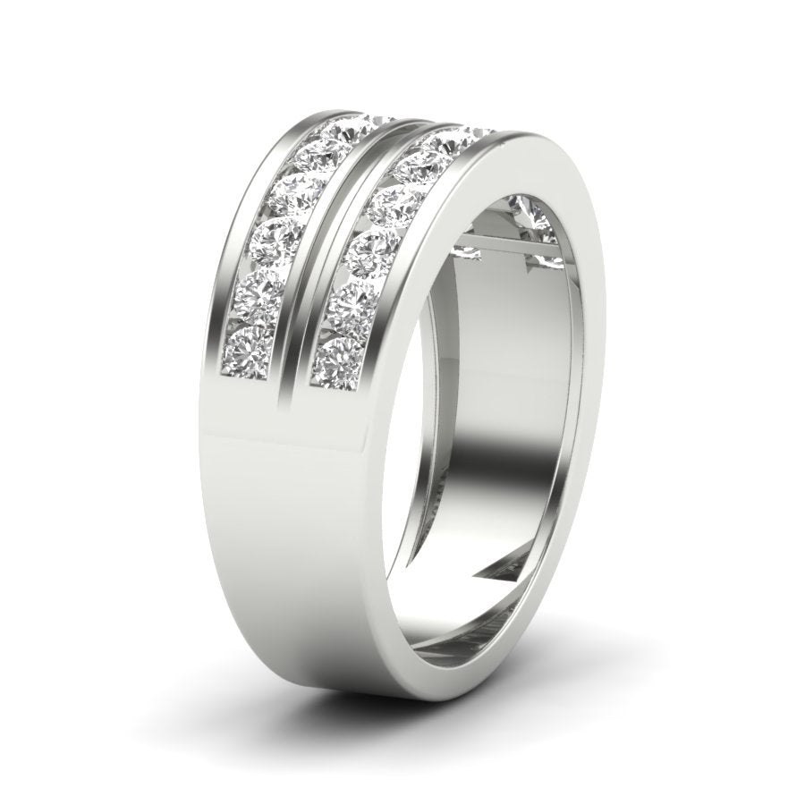 Two layers Men's Diamond Band 1.28 TW Unique Design Band With Round Cut Lab Grown Diamond Band Channel Setting Band Men's Wedding Band Engagement Band PR450