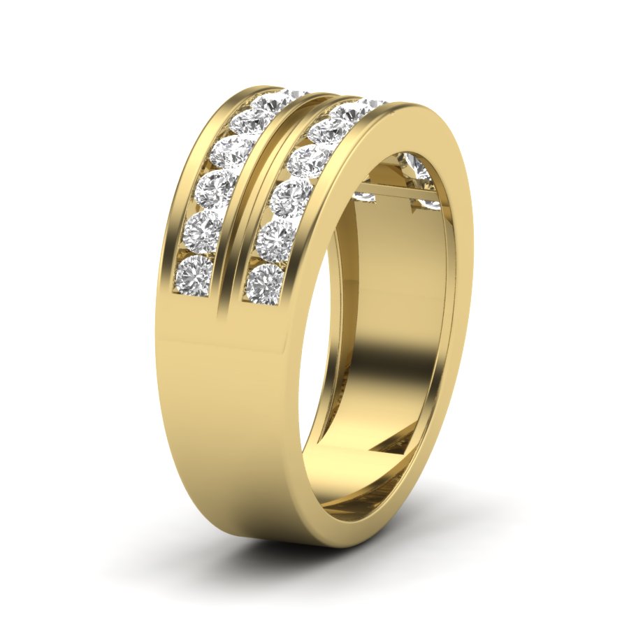 Two layers Men's Diamond Band 1.28 TW Unique Design Band With Round Cut Lab Grown Diamond Band Channel Setting Band Men's Wedding Band Engagement Band PR450