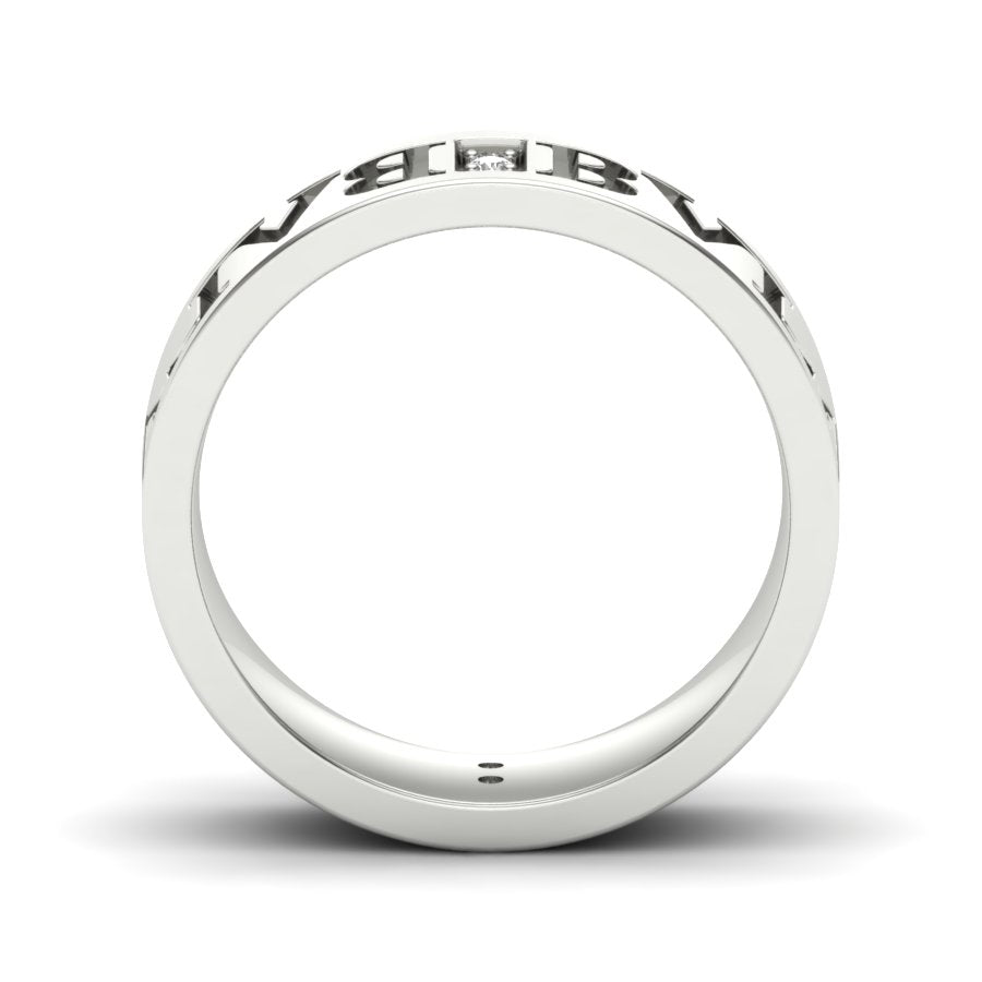 0.09 TW Characters Ring Round Cut Lab Grown Diamond Ring Prong Ring Unique Engagement Ring Wedding Ring PR532