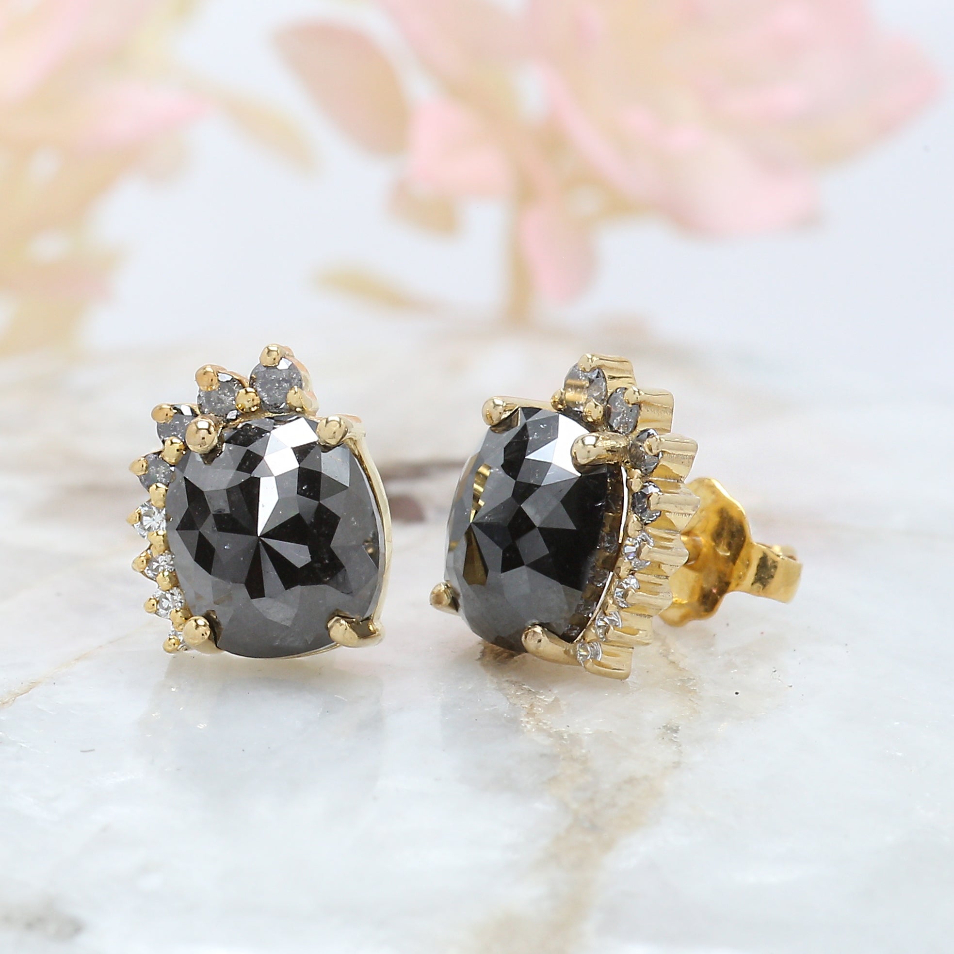 Black Cushion Diamond Earring 14K Solid Rose White Yellow Gold Engagement Wedding Gift Earring 2.70 CT KD947