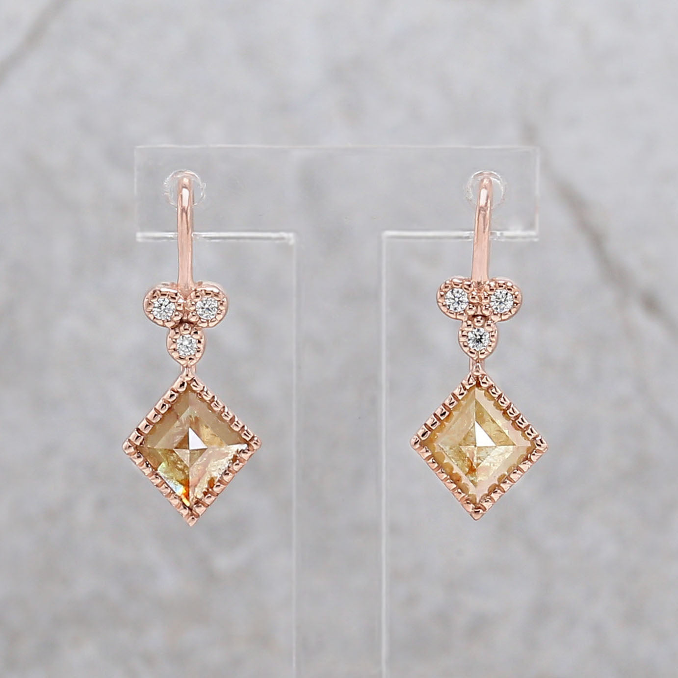 Kite Brown Color Diamond Earring Engagement Wedding Gift Earring 14K Solid Rose White Yellow Gold Earring 0.82 CT KDL2462
