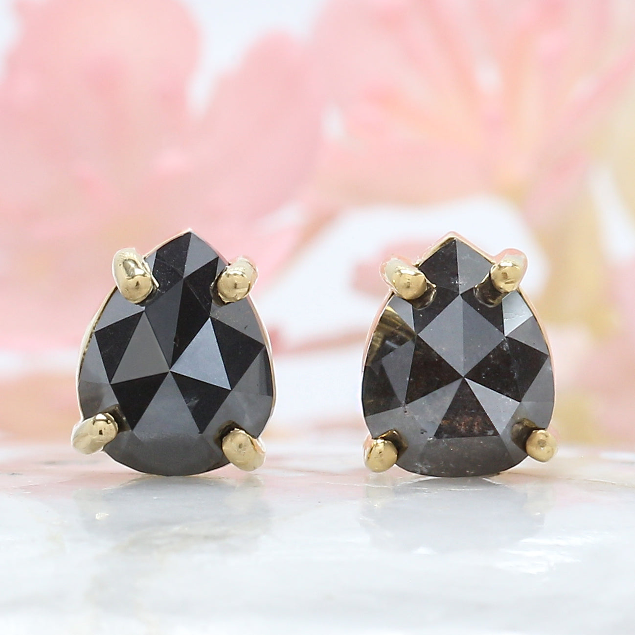 Black Pear Diamond Earring 14K Solid Rose White Yellow Gold Engagement Wedding Gift Earring 2.04 CT KDL7903-KDL6775