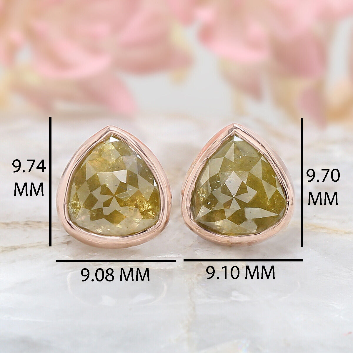 Pear Green Yellow Color Diamond Earring Engagement Wedding Gift Earring 14K Solid Rose White Yellow Gold Earring 2.26 CT KDN7025