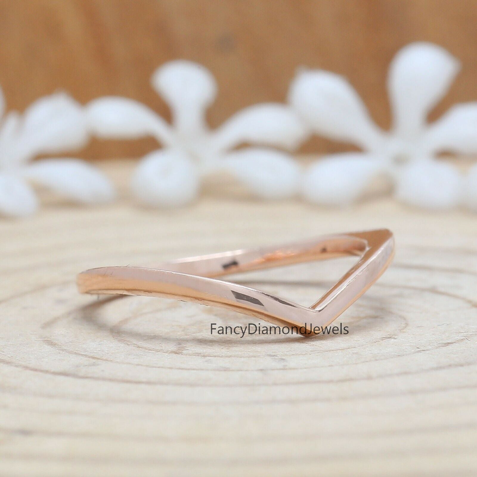 14K Rose Gold Band, Wedding Band, Ring Band, Gift For Her KD936