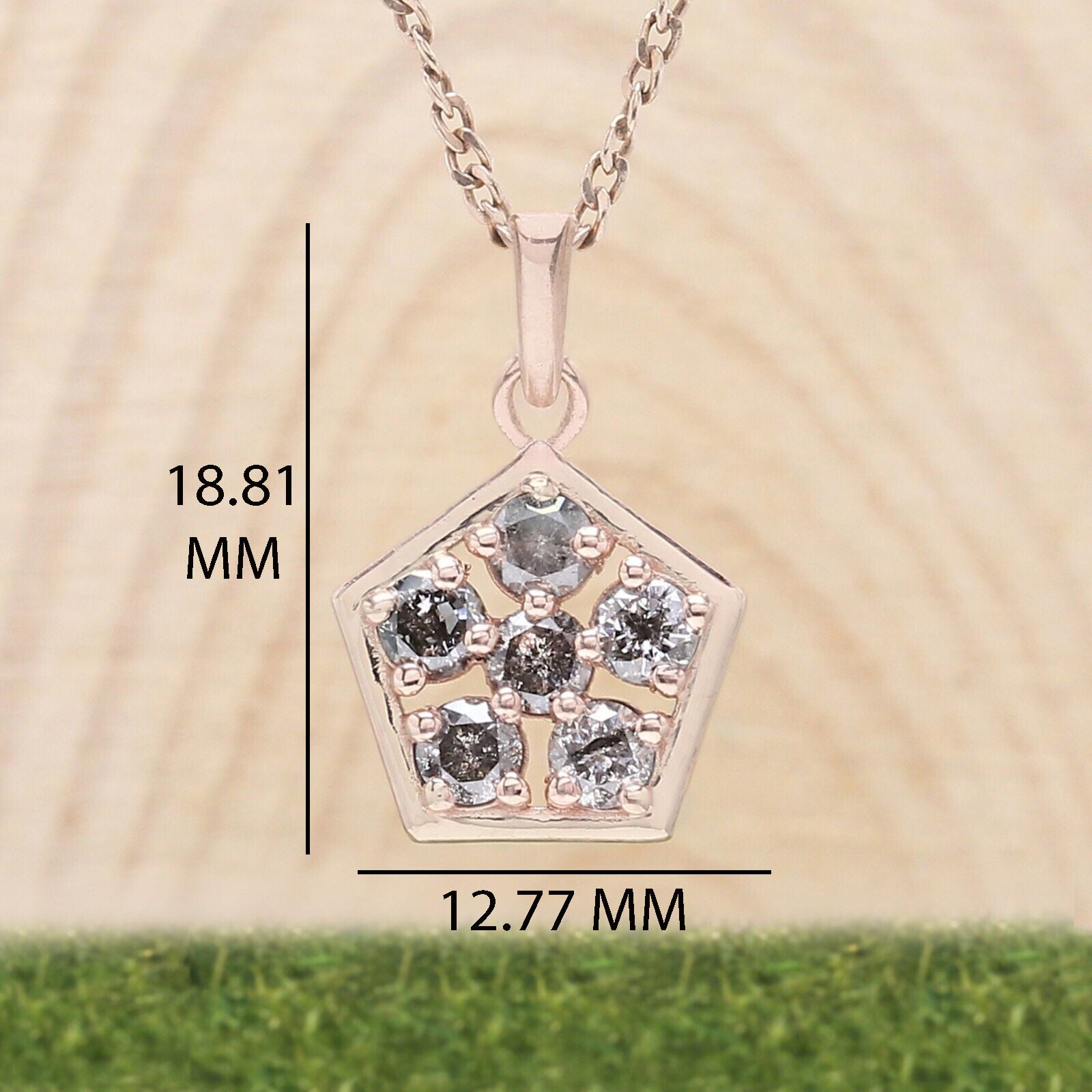 Round Brilliant Cut Salt And Pepper Diamond Pendant, Unique Diamond Pendant, Round Diamond Pendant, No Chain Including Only Pendant KDL1396