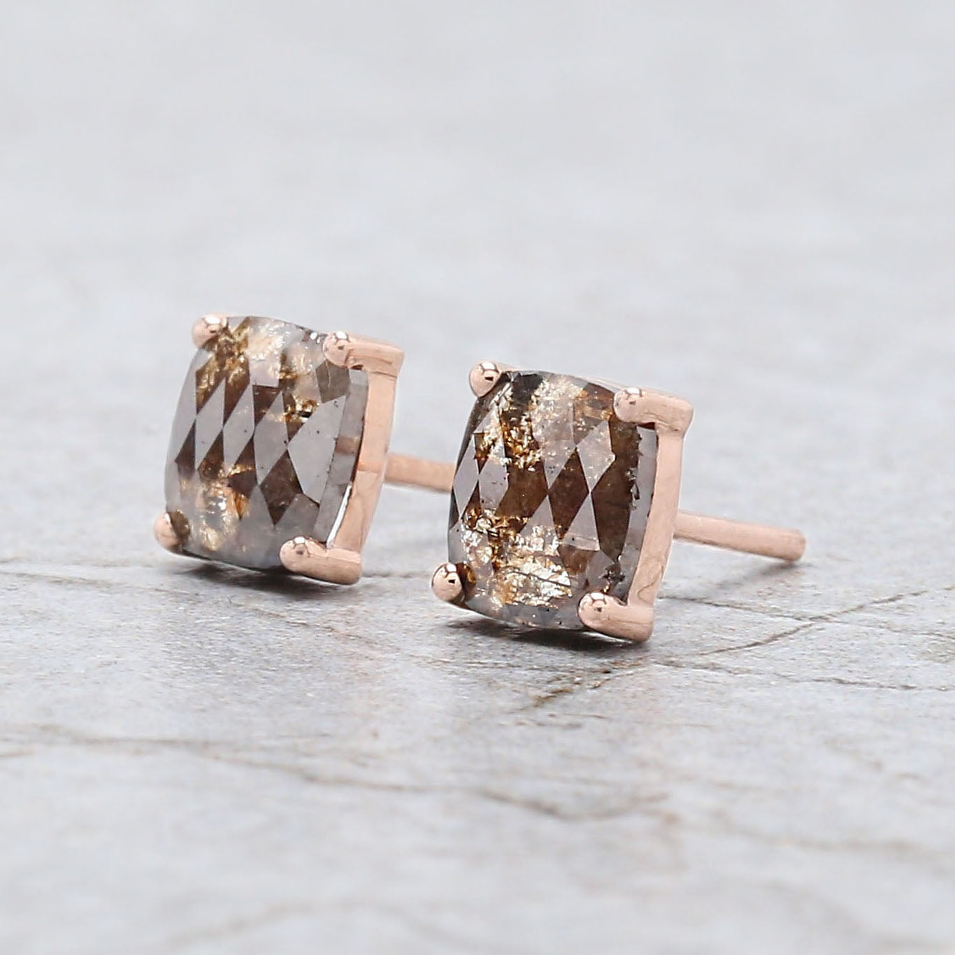 Cushion Brown Color Diamond Earring Engagement Wedding Gift Earring 14K Solid Rose White Yellow Gold Earring 1.12 CT KDL6877