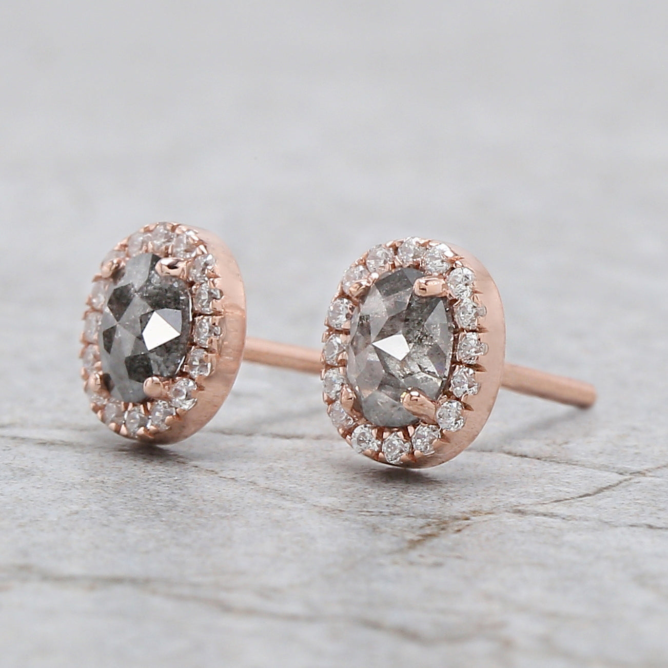Oval Salt And Pepper Diamond Earring Engagement Wedding Gift Earring 14K Solid Rose White Yellow Gold Earring 0.67 CT KDL2528