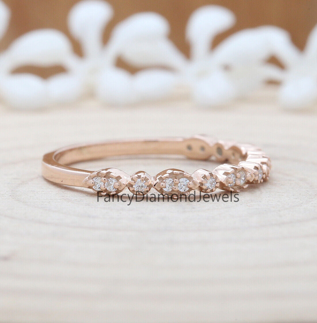 14K Gold Band White Round Diamond Ring Engagement Wedding Bridal Gift Ring KD085