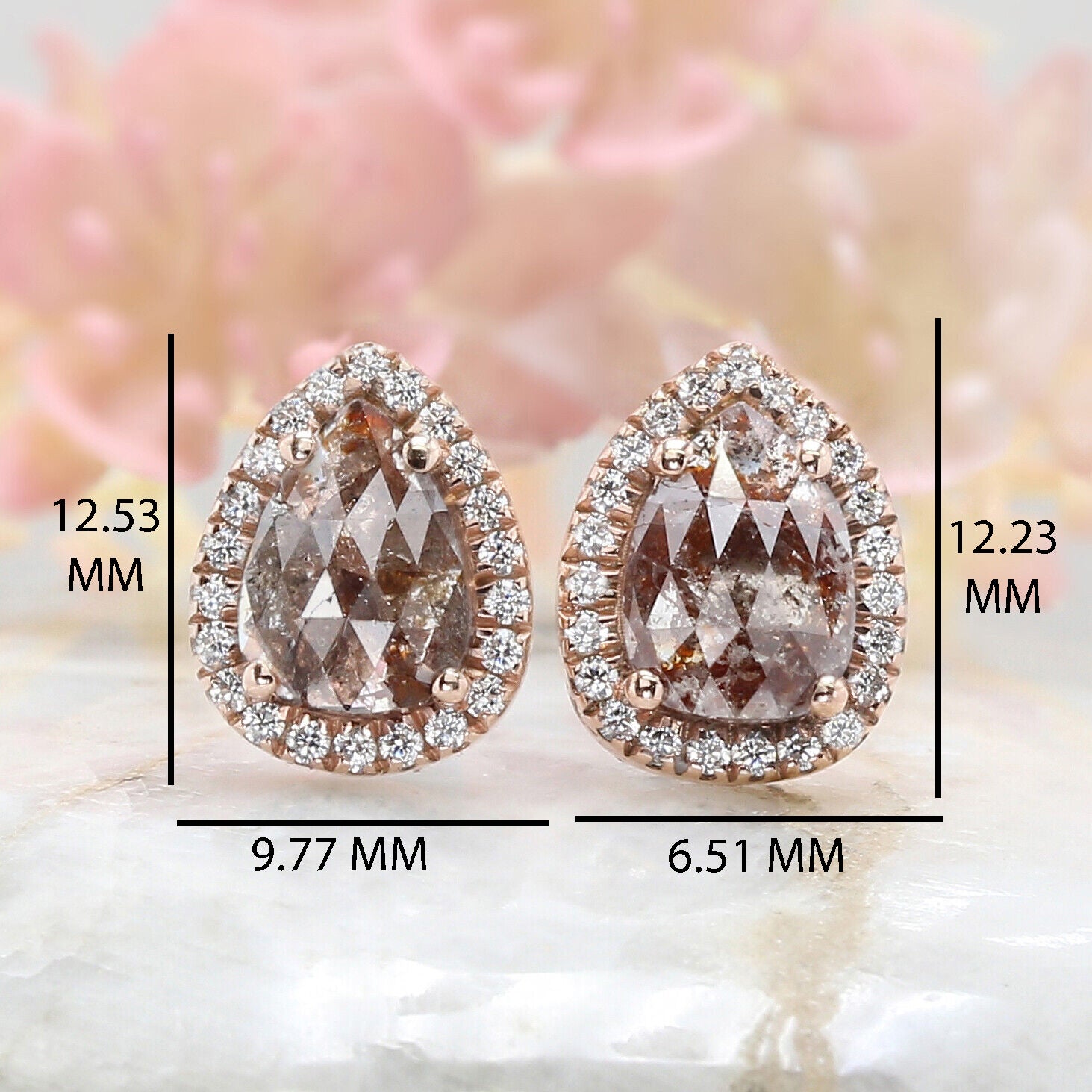 Pear Brown Color Diamond Earring Engagement Wedding Gift Earring 14K Solid Rose White Yellow Gold Earring 2.06 CT KDL6875