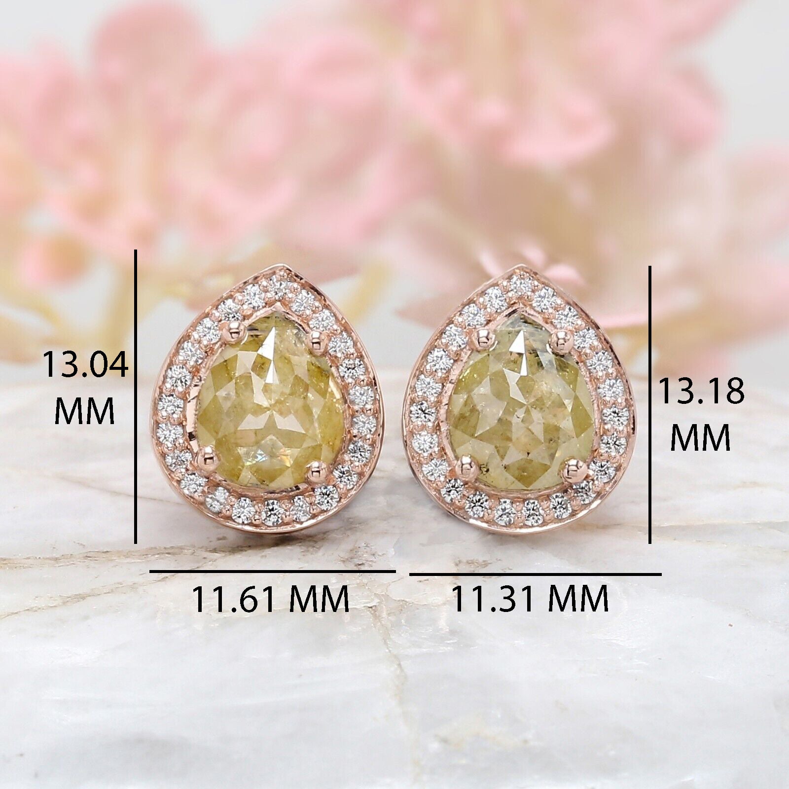 Pear Yellow Color Diamond Earring Engagement Wedding Gift Earring 14K Solid Rose White Yellow Gold Earring 2.37 CT KDN7027