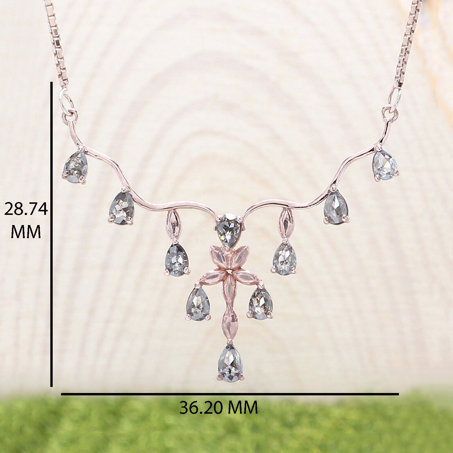 Pear Salt And Pepper Diamond Pendant, Unique Diamond Pendant, Pear Pendant, Dangling Diamond Pendant,No Chain Including Only Pendant KDL1294