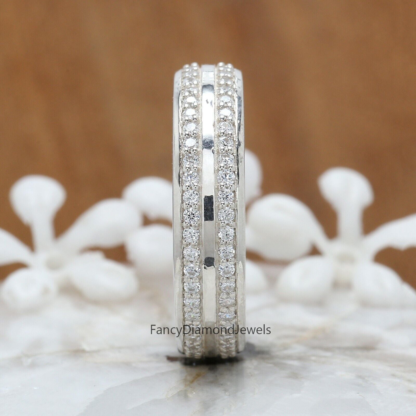 0.71 Ct, Men's Wedding Ring, White Diamond Band, Ring For Men, Round Diamond Band, Unique Men's Ring, Gift For Him KD932