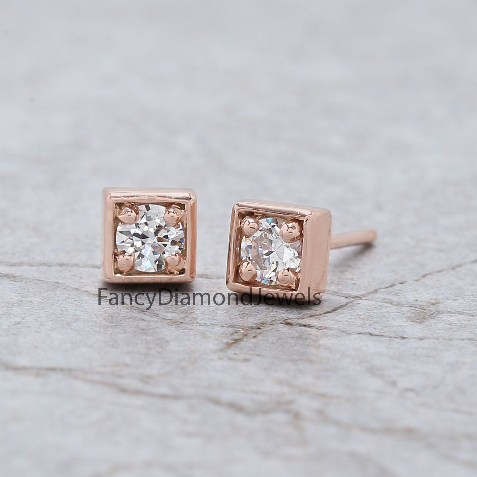 Round White Color Diamond Earring Engagement Wedding Gift Earring 14K Solid Rose White Yellow Gold Earring 0.34 CT KD1001