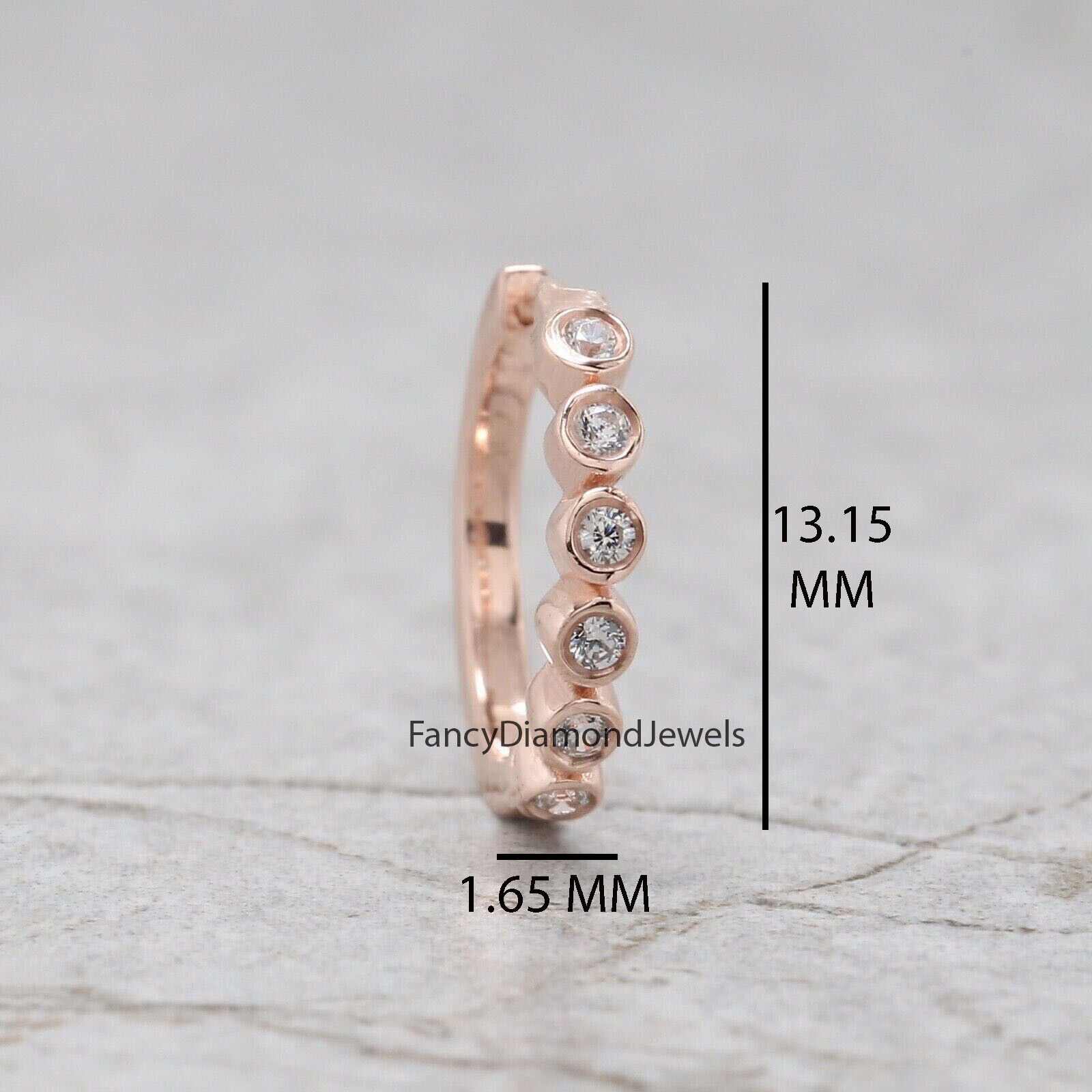 Natural White Round Diamond Nose Rings Engagement Wedding Gift Nose Ring 14K Solid Rose White Yellow Gold Nose Ring 0.06 CT KD963