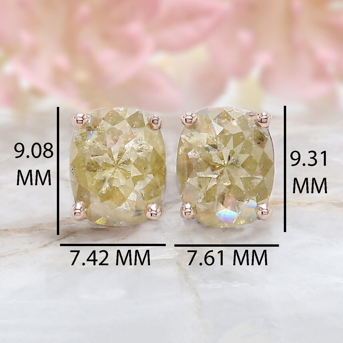 Oval Yellow Color Diamond Earring Engagement Wedding Gift Earring 14K Solid Rose White Yellow Gold Earring 2.75 CT KDL5016
