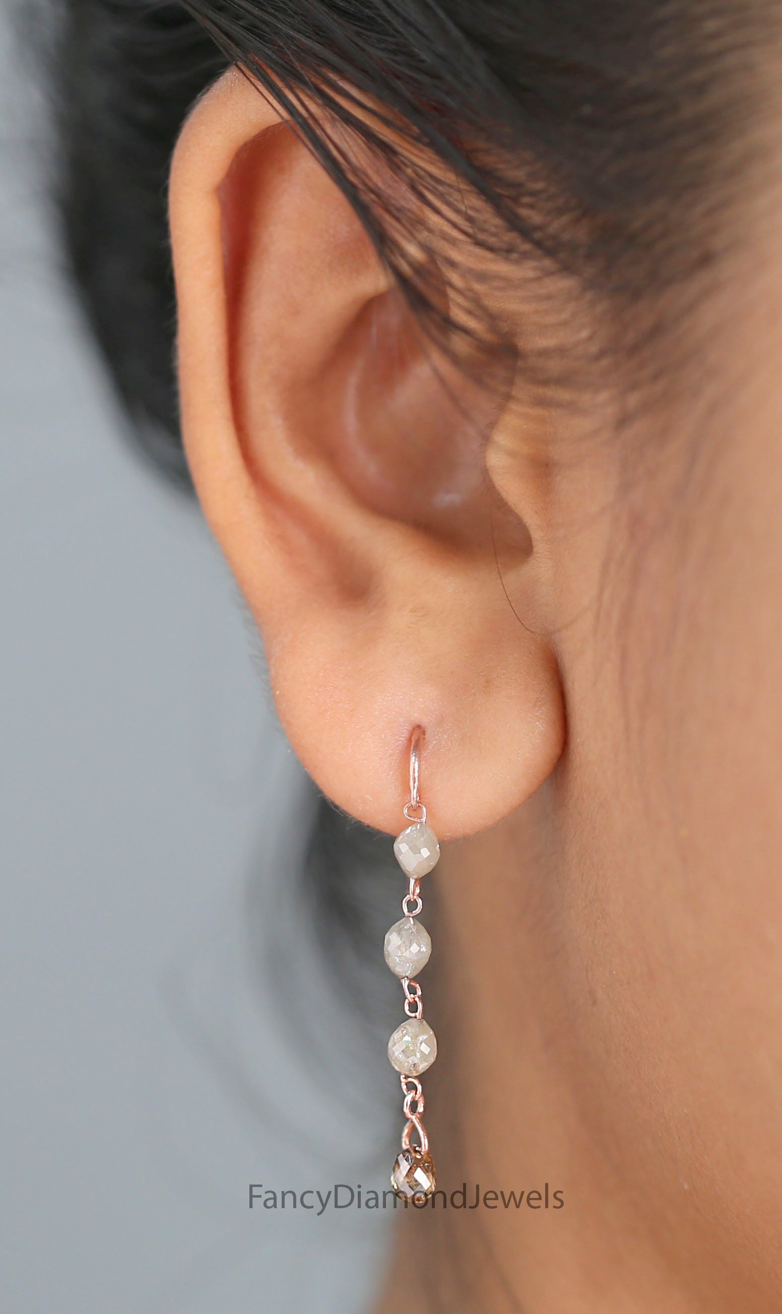 Bead Drop Earrings | Diamond Dangles Earring | Diamond Drop Earrings | Western Boho Beaded Earrings | Brown Drop Earrings | KDN869-KDN1786