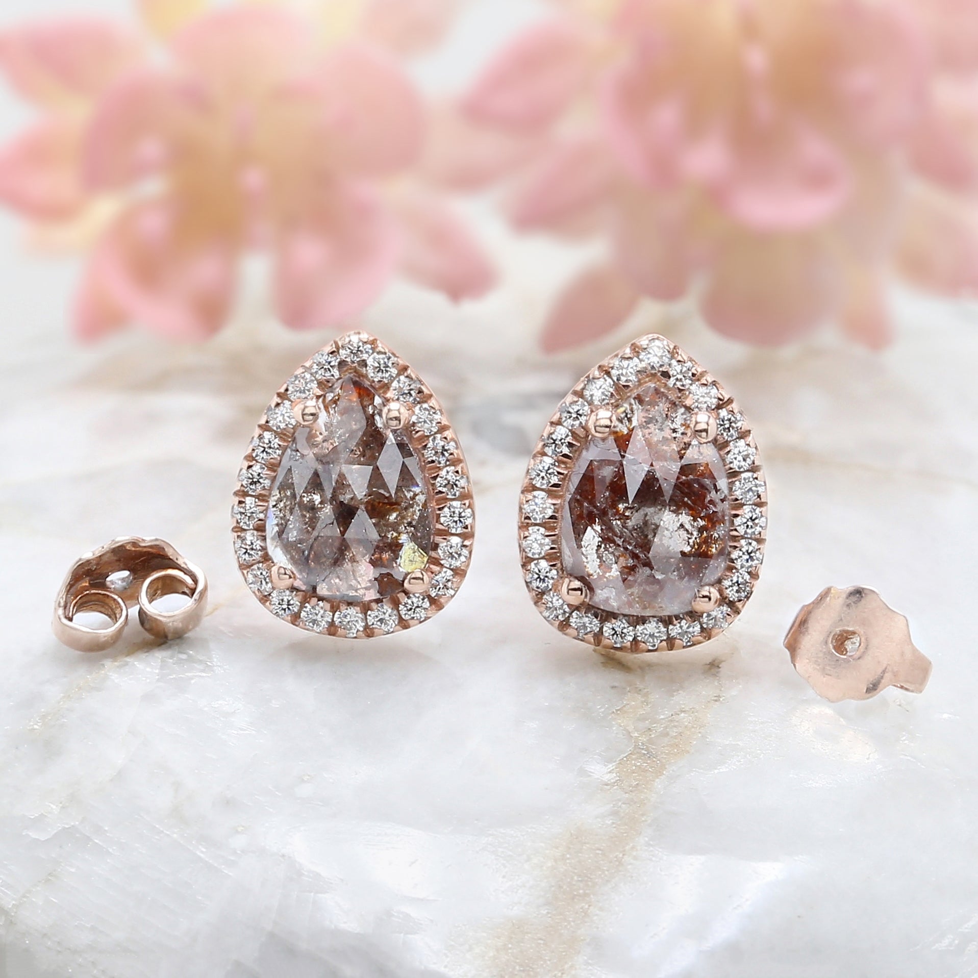 Pear Brown Color Diamond Earring Engagement Wedding Gift Earring 14K Solid Rose White Yellow Gold Earring 2.06 CT KDL6875