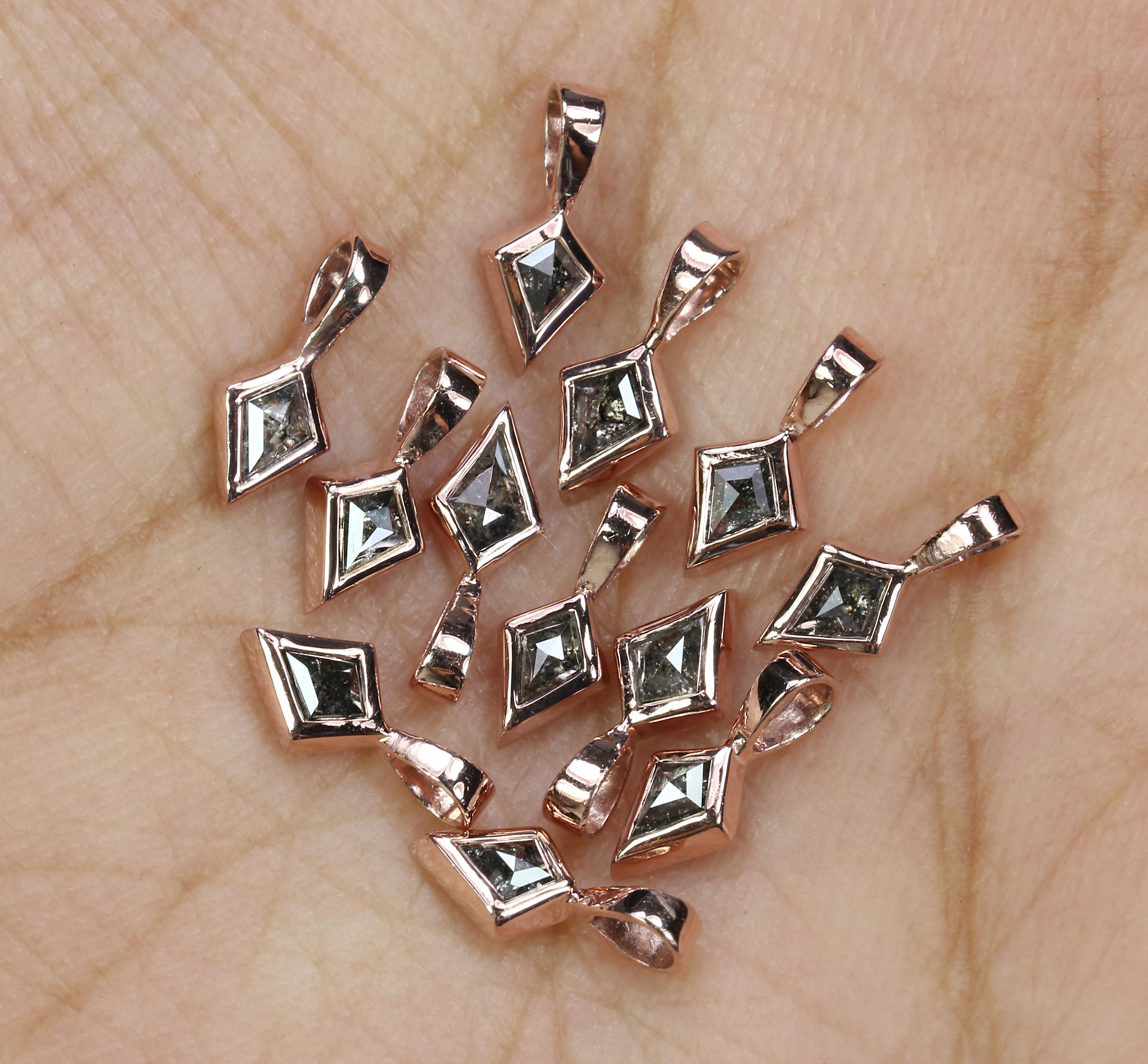 Kite Salt And Pepper Diamond Pendant, Unique Diamond Pendant, Salt And Pepper Diamond Pendant, No Chain Including Only Pendant KD1088