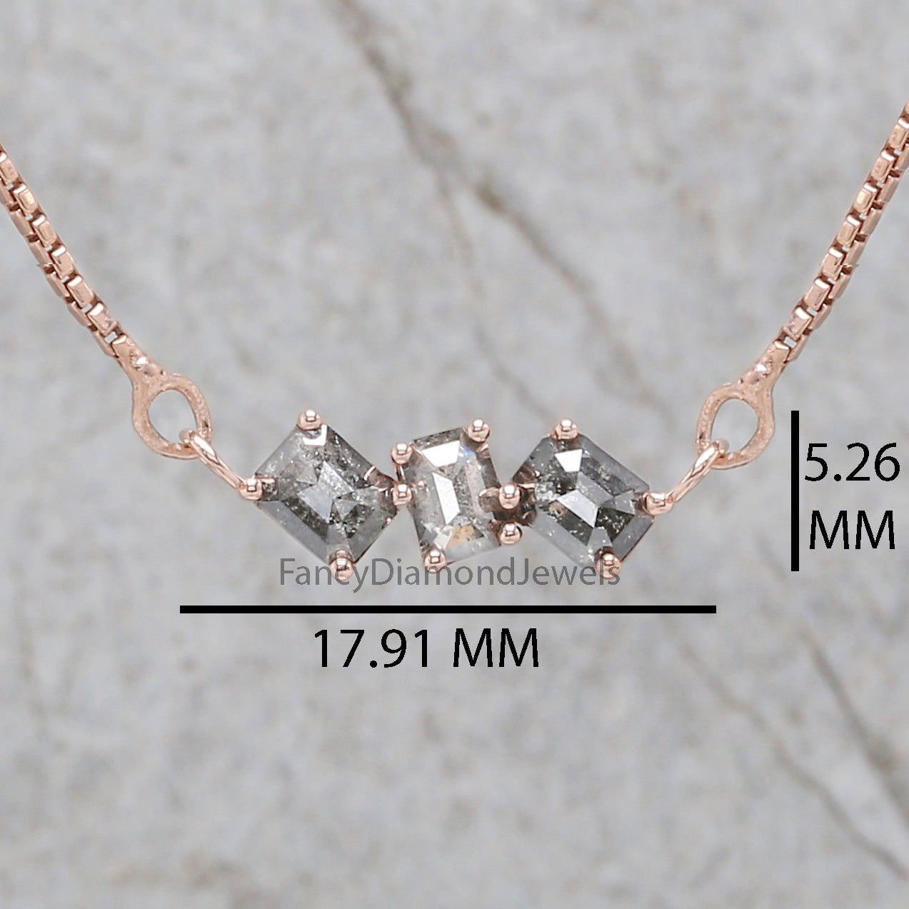 Emerald Salt And Pepper Diamond Pendant, Unique Diamond Pendant, Salt And Pepper Diamond Pendant, Emerald Double Chain Necklace KDK2587