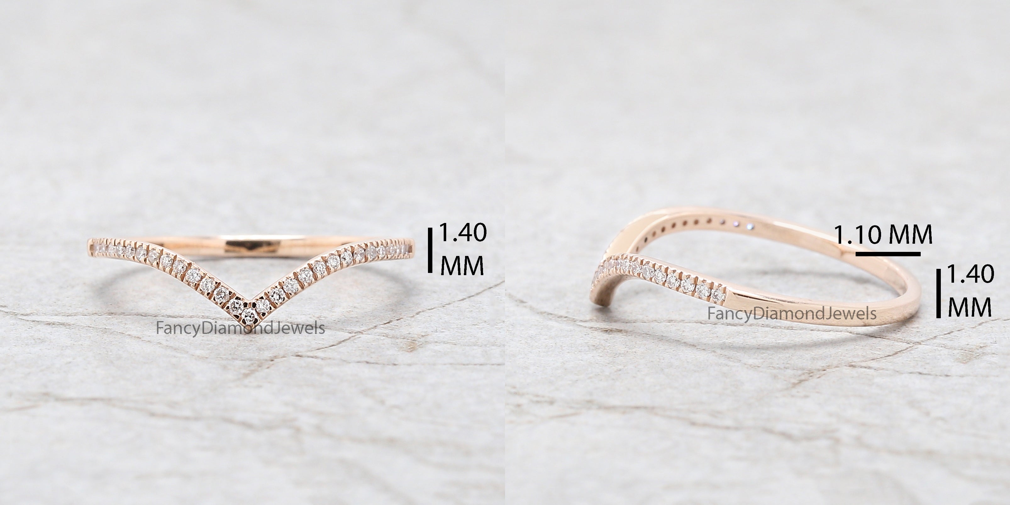 14K Rose Gold Band White Diamond Band, Round Cut Diamond Band, Bridal Wedding Band, Natural Diamomd Band, Engagement Band,Rose Gold Band KD261Round Diamond Ring Engagement Wedding Gift Band Ring KD261