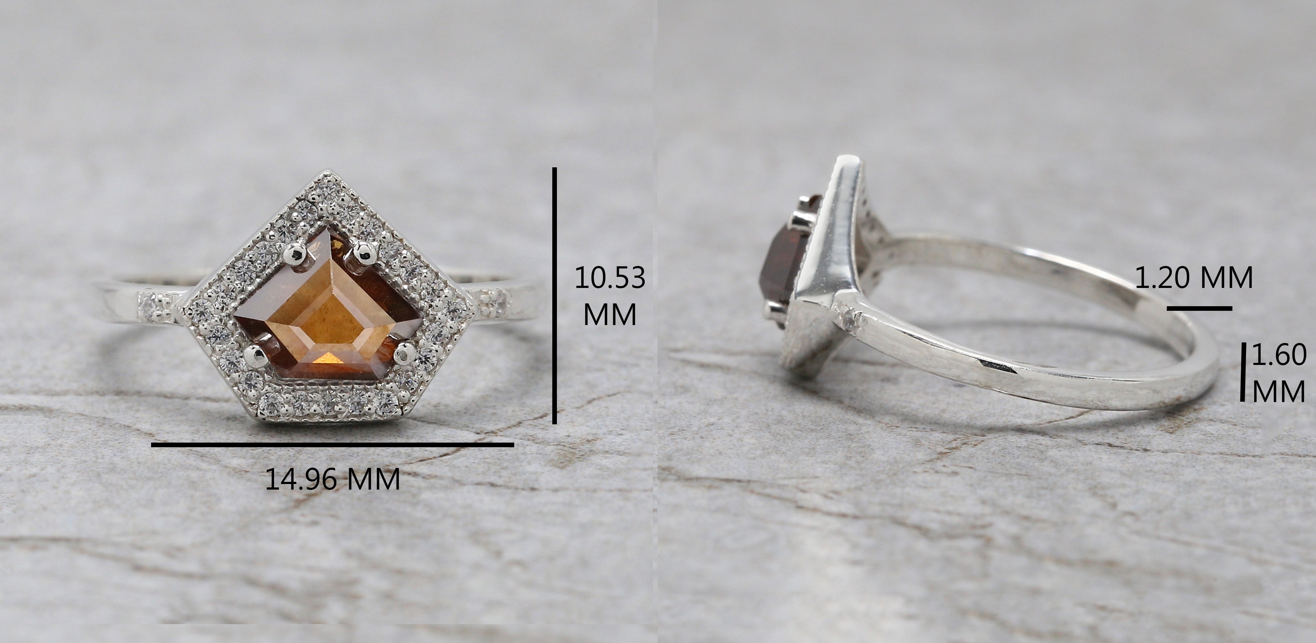 Brown Color Shield Diamond Ring 14K Solid Rose White Yellow Gold Ring Engagement Wedding Gift Ring 0.83 CT KDL1862