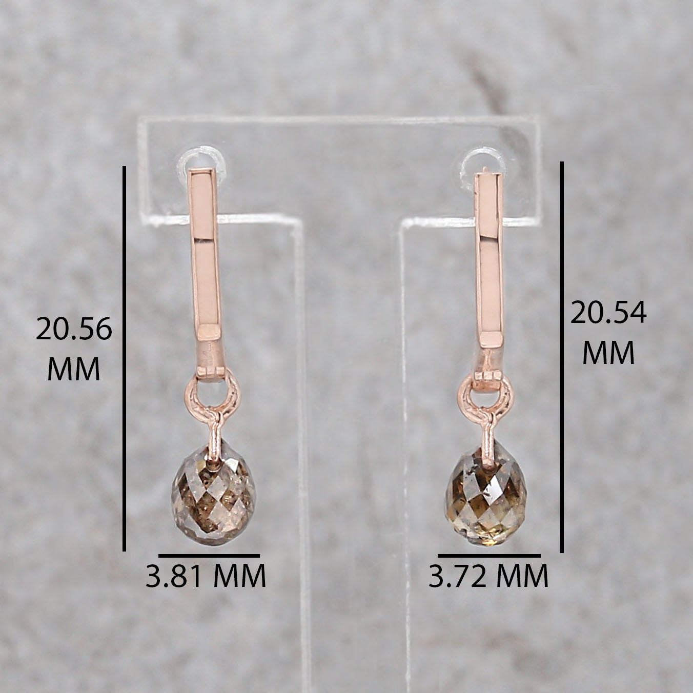 Drop Brown Color Diamond Earring Engagement Wedding Gift Earring 14K Solid Rose White Yellow Gold Earring 1.13 CT KDL145