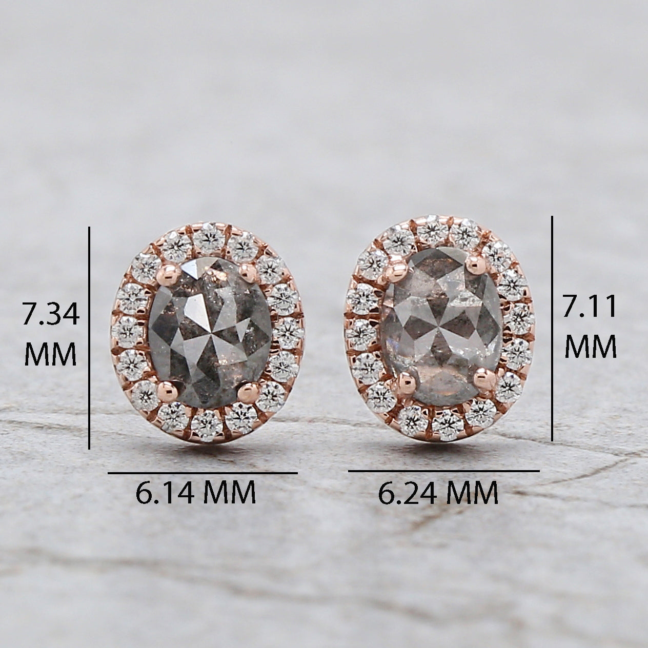Oval Salt And Pepper Diamond Earring Engagement Wedding Gift Earring 14K Solid Rose White Yellow Gold Earring 0.67 CT KDL2528
