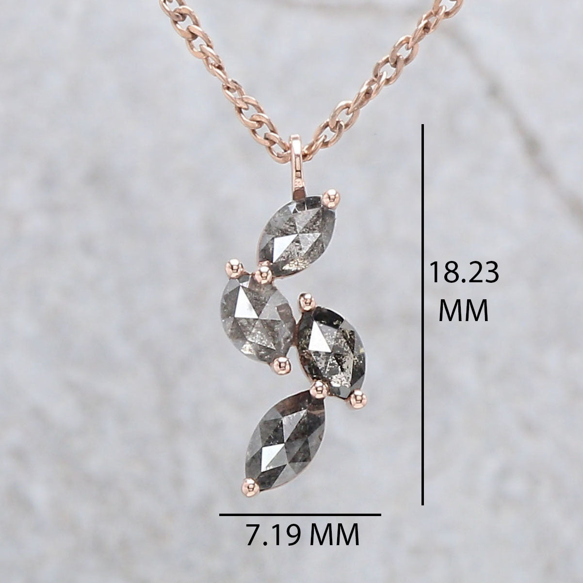Marquise Salt And Pepper Diamond Pendant, Unique Diamond Pendant, No Chain Including Only Pendant Dangling Diamond Necklace KDL8835