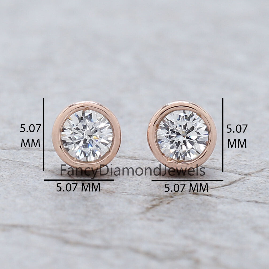 Round White Color Diamond Earring Engagement Wedding Gift Earring 14K Solid Rose White Yellow Gold Earring 0.34 CT KD1000