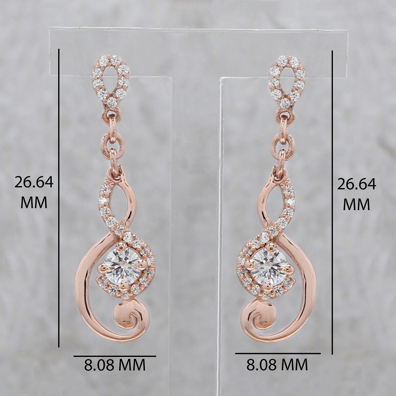 Round White Color Diamond Earring Engagement Wedding Gift Earring 14K Solid Rose White Yellow Gold Earring 0.58 CT KD1006