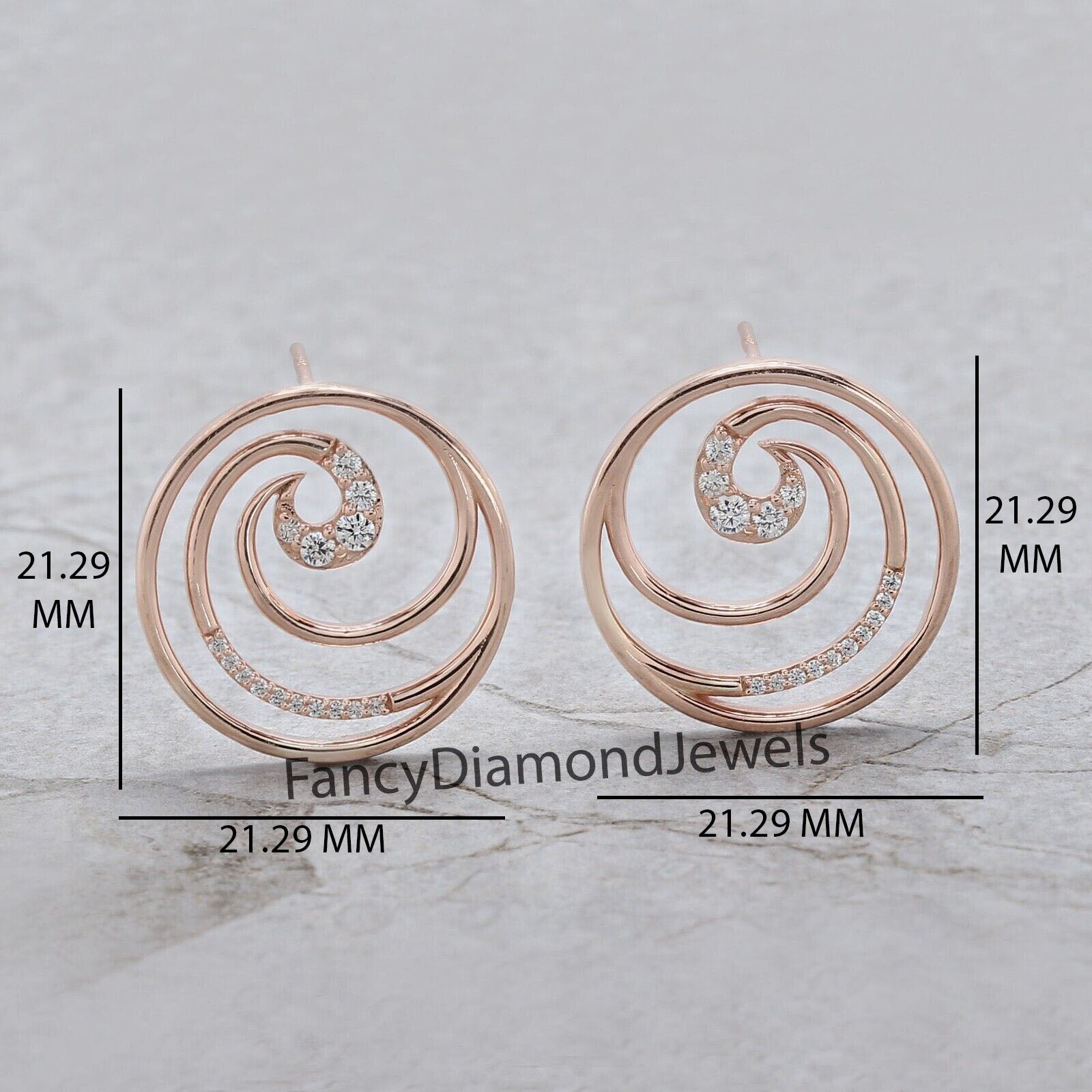 Round White Color Diamond Earring Engagement Wedding Gift Earring 14K Solid Rose White Yellow Gold Earring 0.35 CT KD990