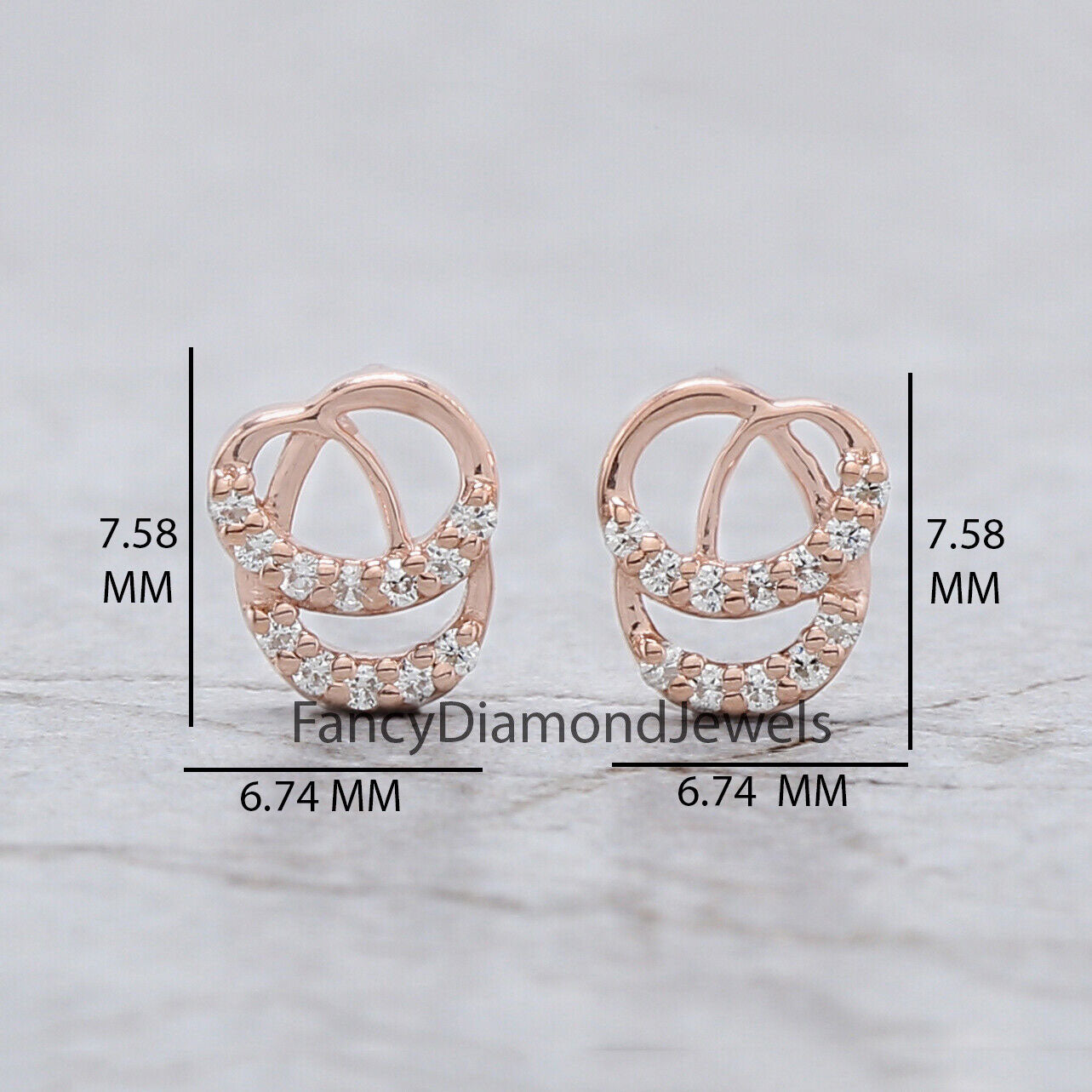 Round White Color Diamond Earring Engagement Wedding Gift Earring 14K Solid Rose White Yellow Gold Earring 0.12 CT KD991