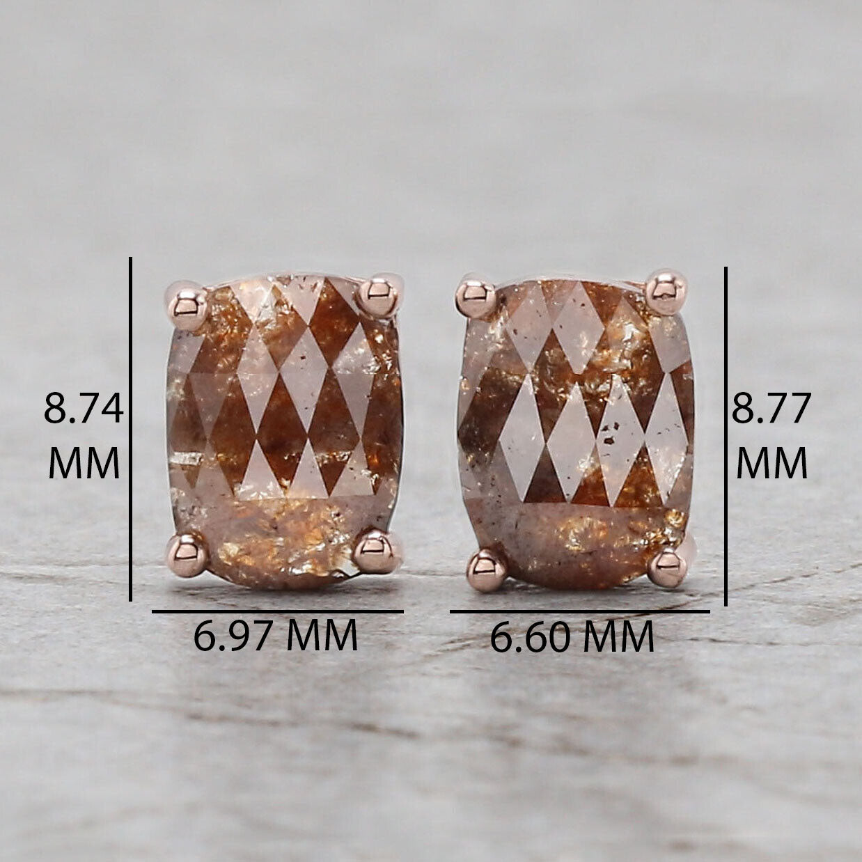Cushion Brown Color Diamond Earring Engagement Wedding Gift Earring 14K Solid Rose White Yellow Gold Earring 2.49 CT KDN8224