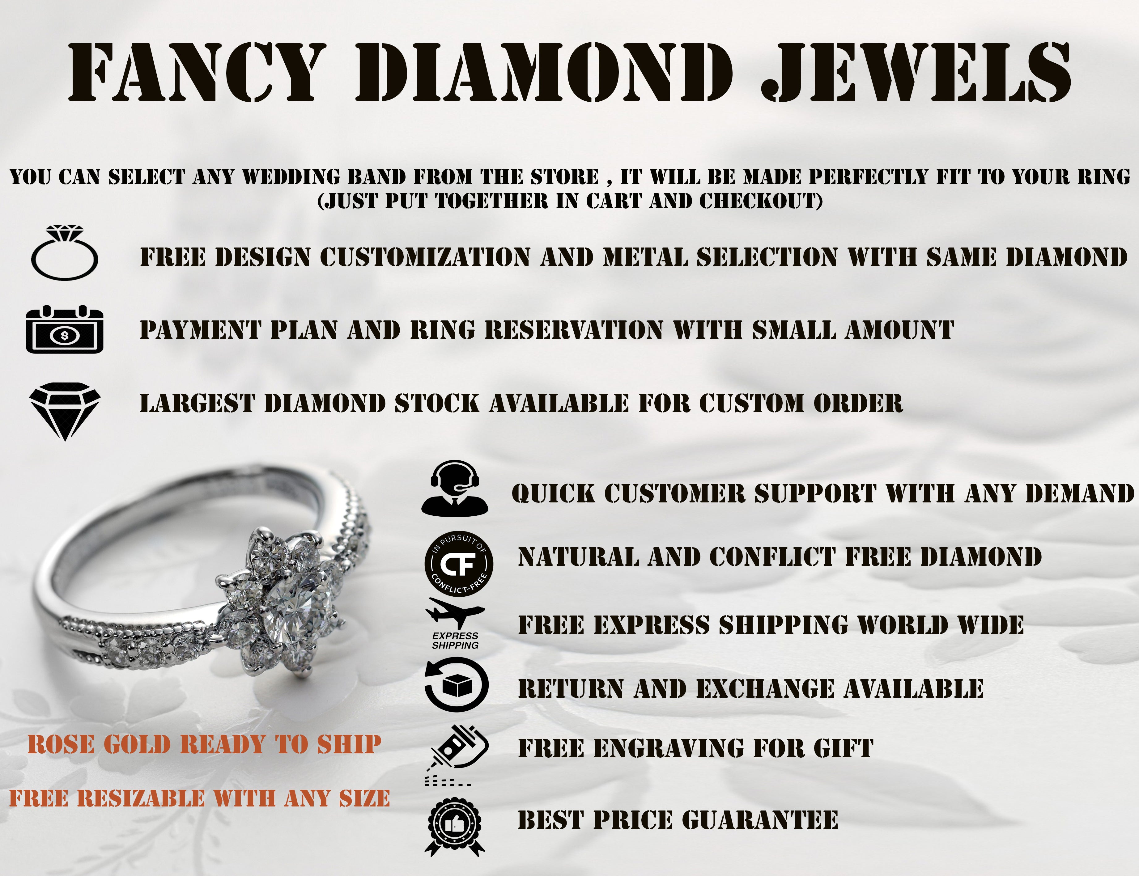 1.19 CT Blue Diamond Ring, Rough Cut Diamond Ring, Engagement Ring, Irregular Diamond Ring, 14K Rose Gold Ring, Uncut Diamond Ring KDL9772