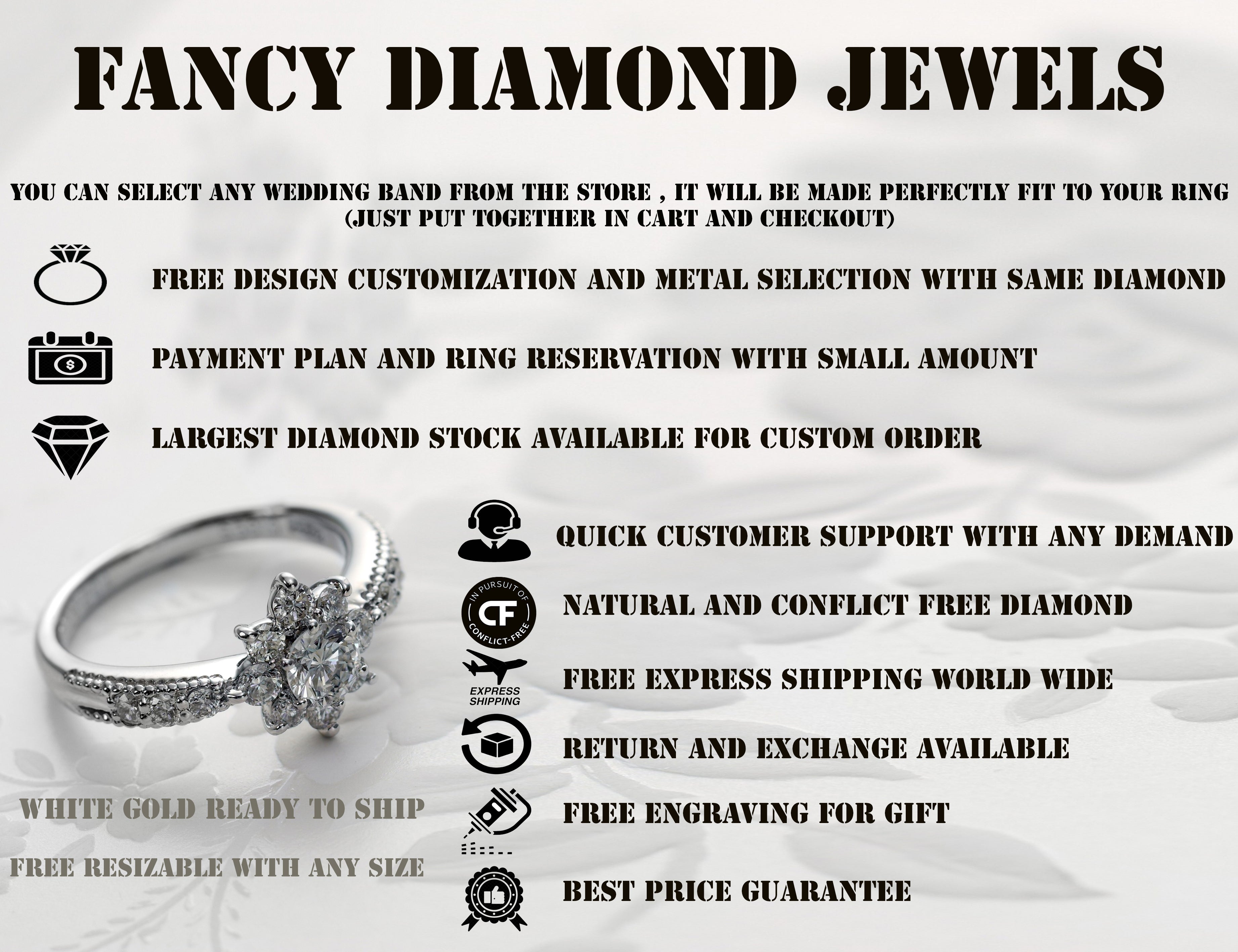 1.50 CT Yellow Diamond Ring, Brown Diamond Ring, Cushion Cut Diamond Ring, Engagement Ring, Rose Cut Diamond Ring,14K White Gold Ring,KDL9258