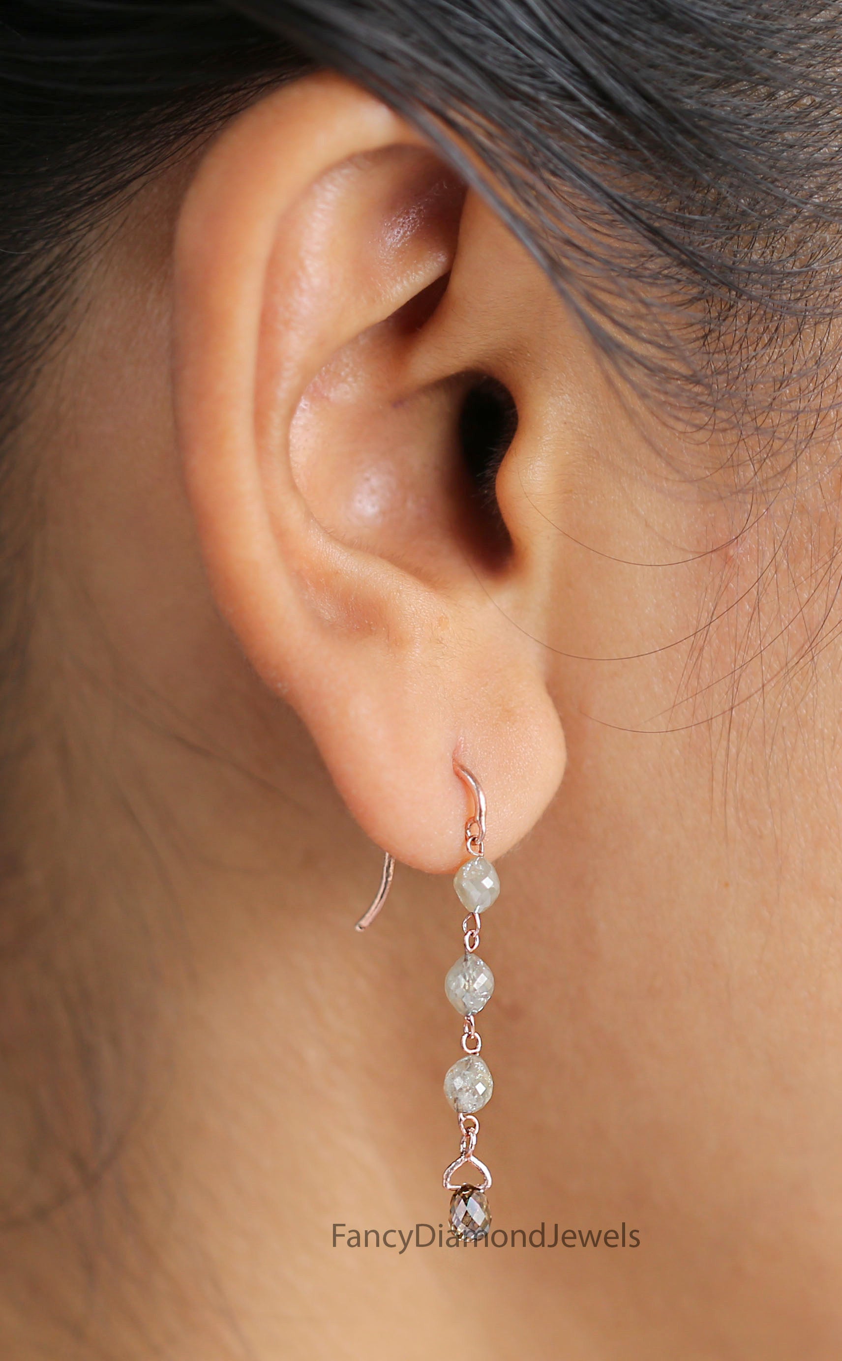 Bead Drop Earrings | Diamond Dangles Earring | Diamond Drop Earrings | Western Boho Beaded Earrings | Brown Drop Earrings | KDN869-KDN1786