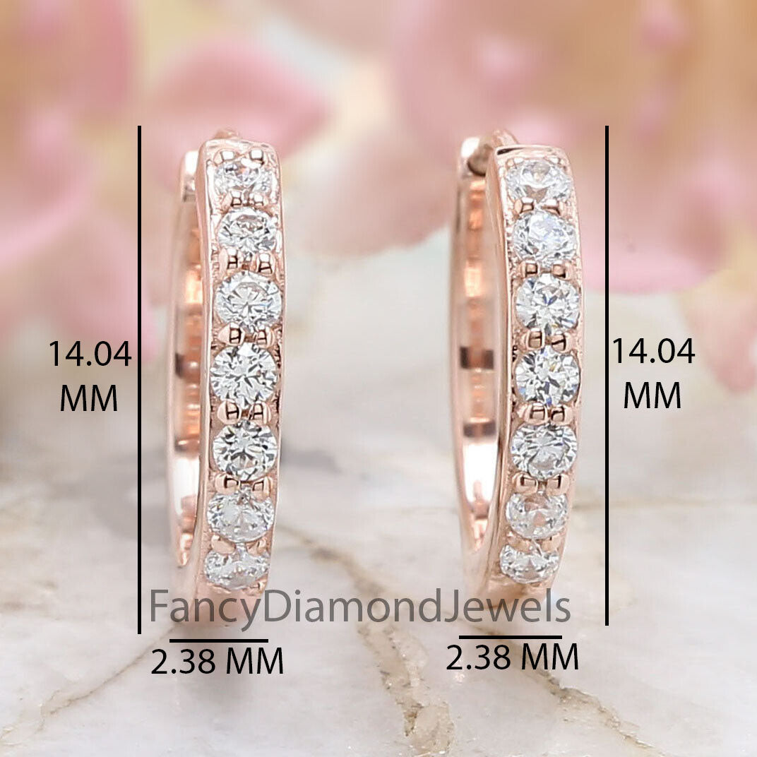 Round White Color Diamond Earring Engagement Wedding Gift Earring 14K Solid Rose White Yellow Gold Earring 0.25 CT KD985