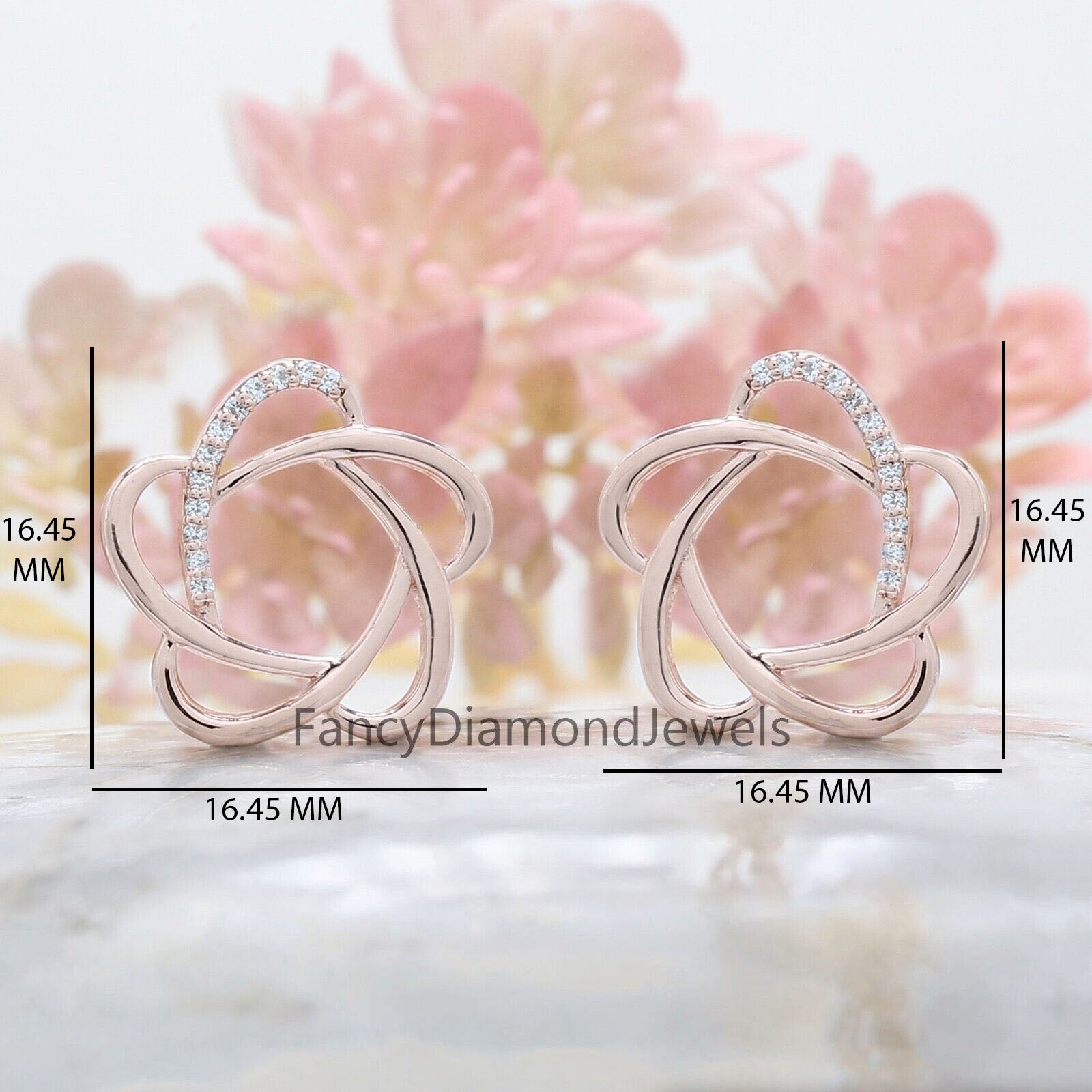 Round White Color Diamond Earring Engagement Wedding Gift Earring 14K Solid Rose White Yellow Gold Earring 0.14 CT KD986