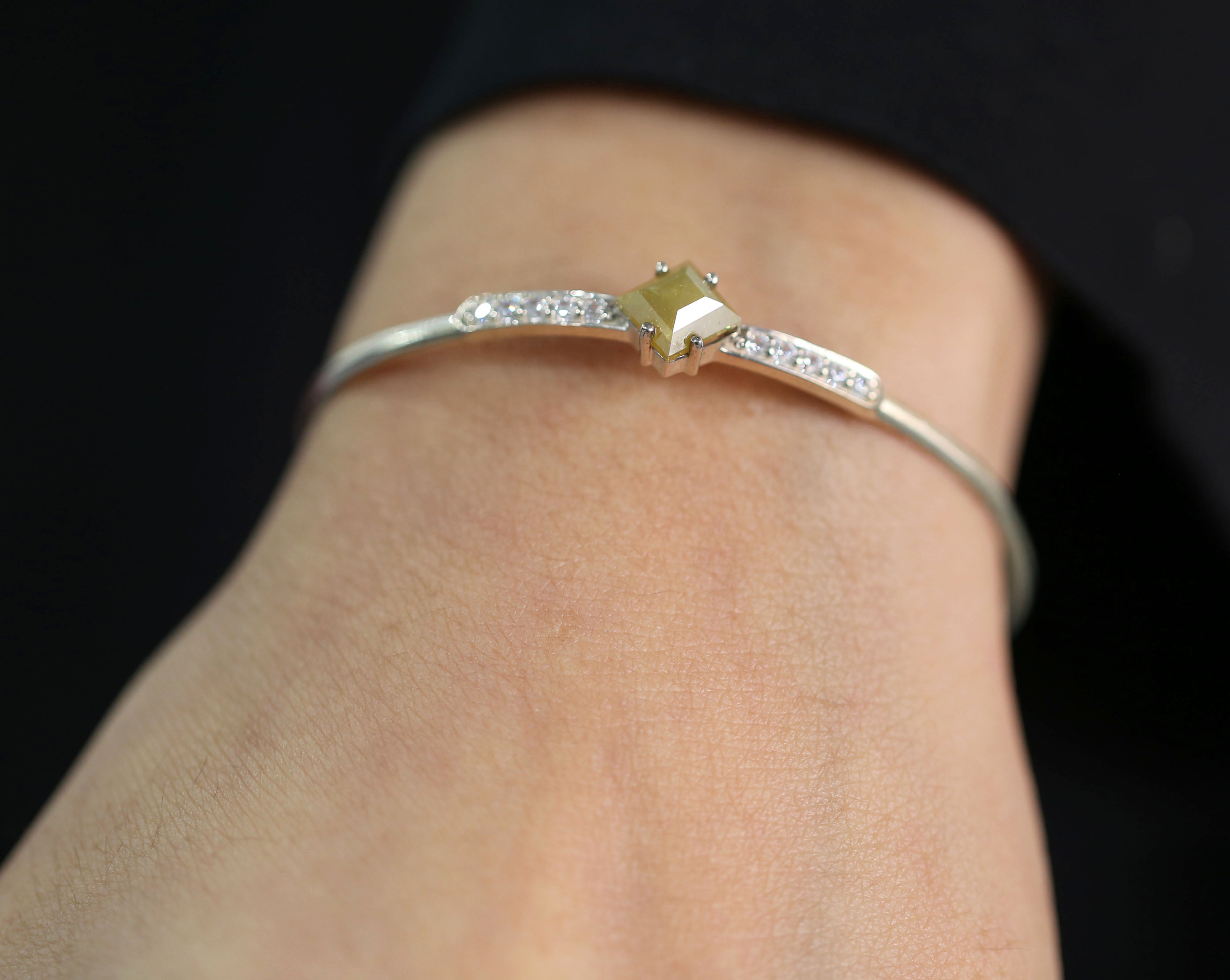 1.53 CT Bracelet, Cuff Bracelet, Kite Diamond Bracelet, Round Diamond Bracelet, Kite Bracelet, Anniversary Gift, Gift For Her, KDL9760